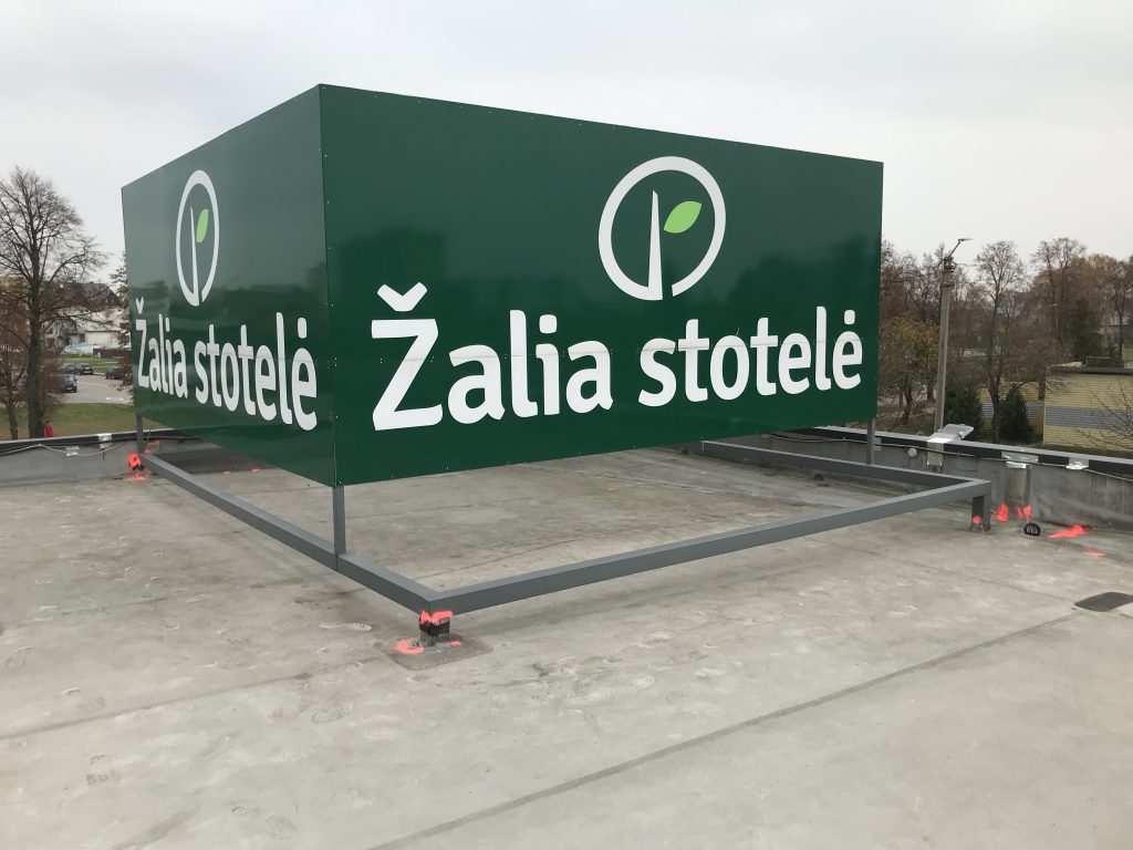 Plokščio stogo testavimas prekybos centre